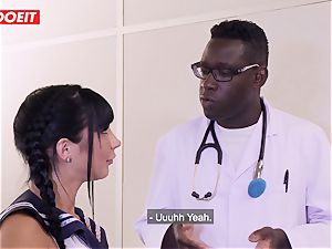 buxom college girl gets porked by doctor and principal