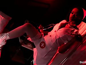 super scorching nurse skin Diamond gives a sexy taunt